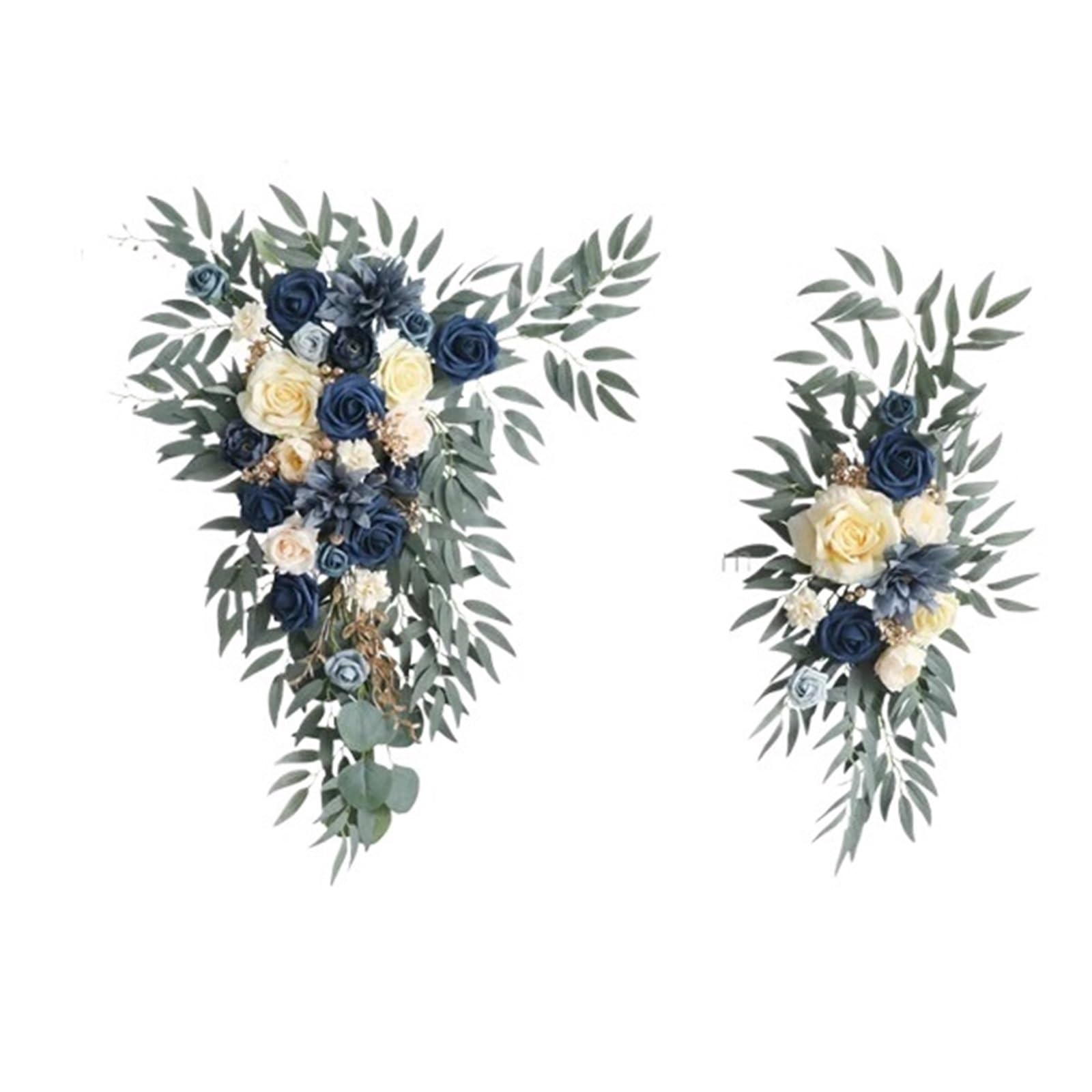 MOHUIED Artificial Floral Swags Wedding Arch Flowers And Drape Kit Blue Artificial Floral Swags For DIY Boho Arbor Backdrop Ceremony Decoration for Ceremony Backdrop, Fireplace and Door Decor(Color2)