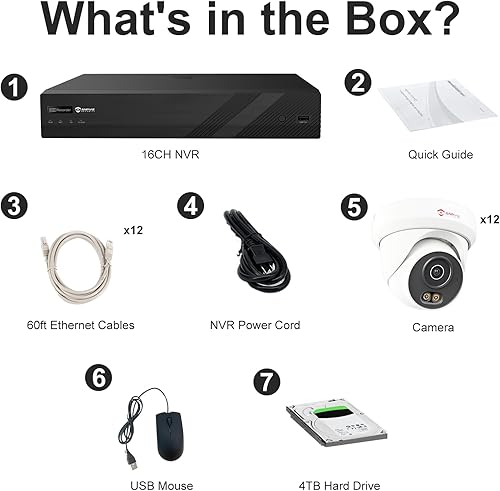 Miniatura 8 de Anpviz Sistema de cámara de seguridad PoE de 12 MP y 16 canales, 12 cámaras IP PoE 4K 8MP para exteriores con detección de vehículos humanos, visión