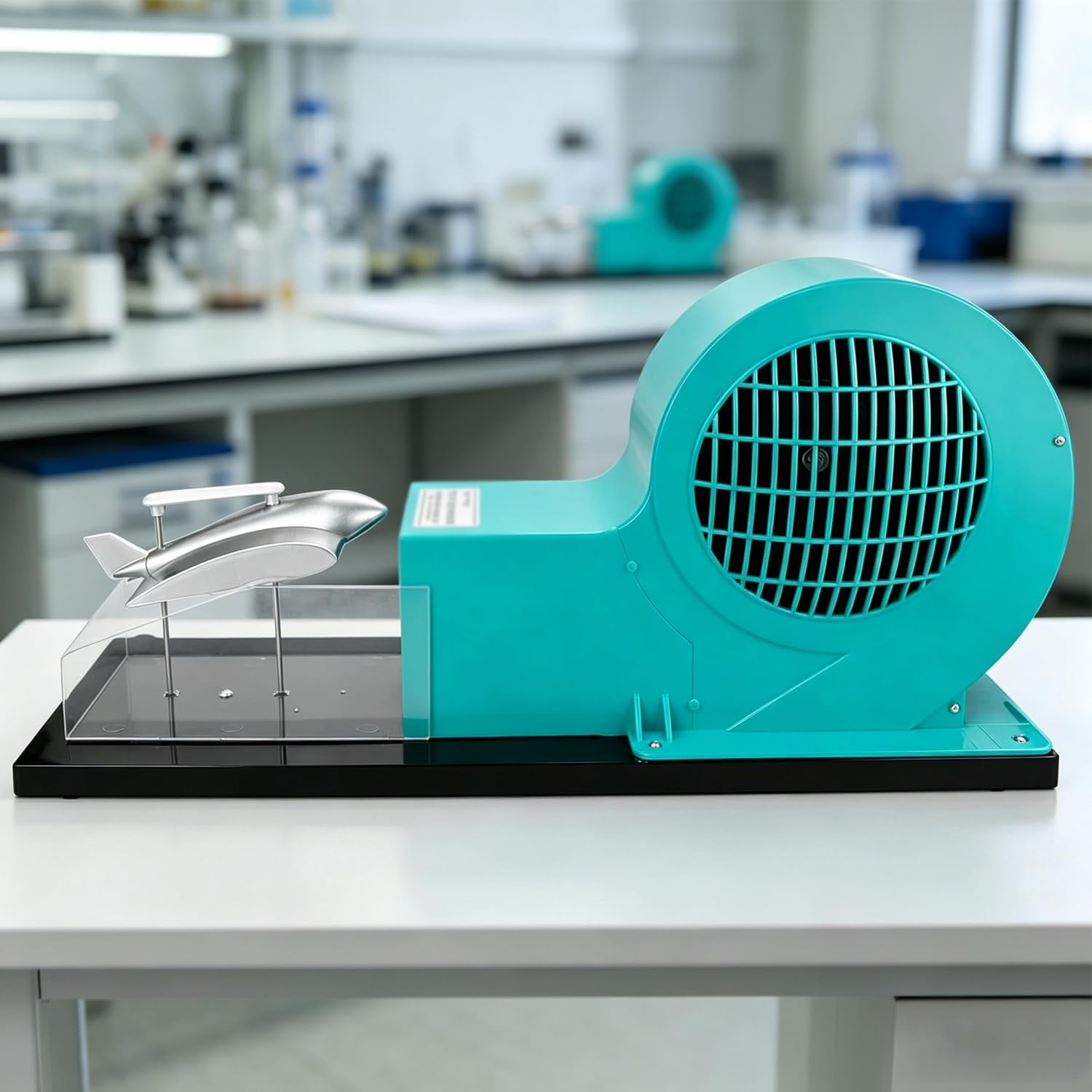 OSPSHPG Airplane Lift Demonstrator, Wind Tunnel Physics Experiment Model, With Removable Plane Model, Adjustable Airflow, For Studying Aircraft Wing Lift And Physics Teaching