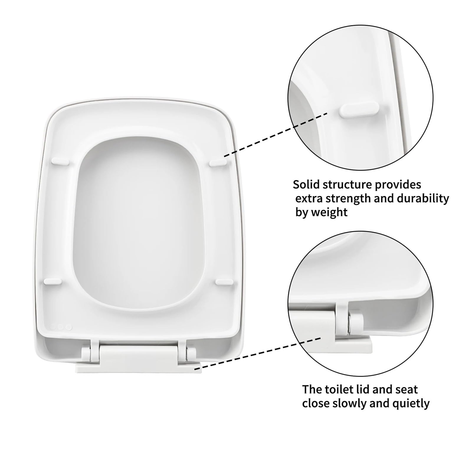 Asiento de inodoro, Thickened D-Shaped Toilet Seat
