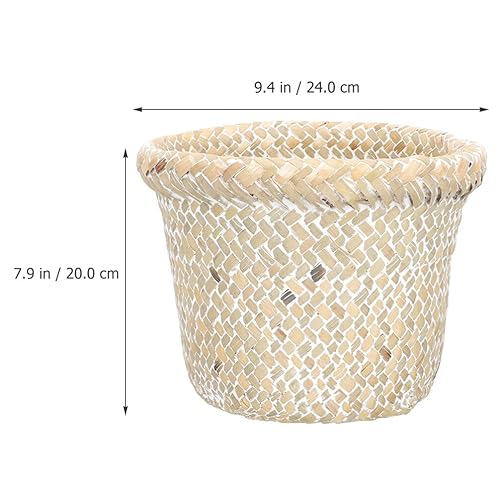 Miniatura 4 de Ipetboom Cesta de basura de mimbre, cesta de basura de mimbre, cesta de reciclaje tejida a mano, cesta de reciclaje para baño, dormitorio, cocina,