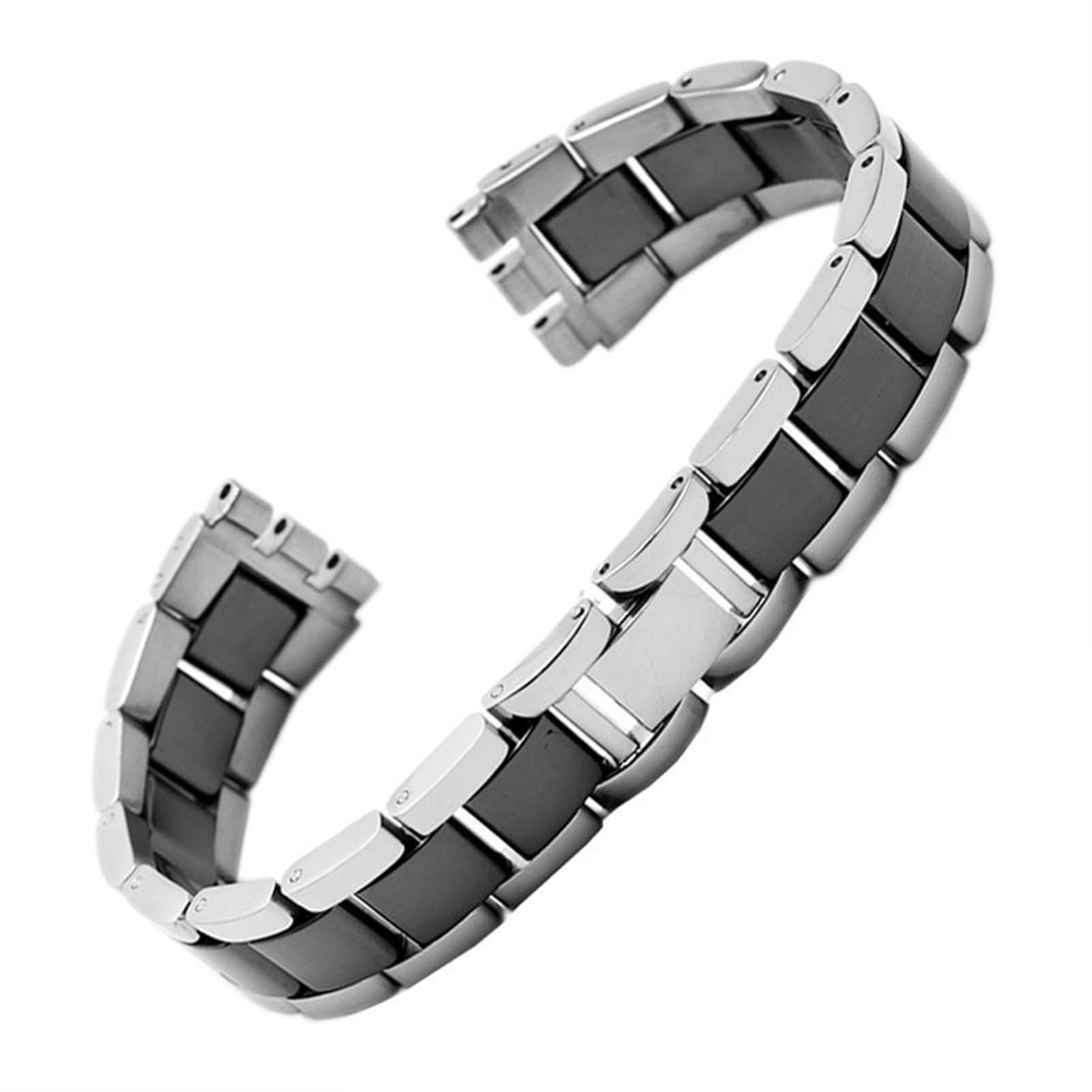 For Swatch solid core metal bracelet concave convex watch chain YCS Yas YGS iron men and women steel watchband ceramic strap