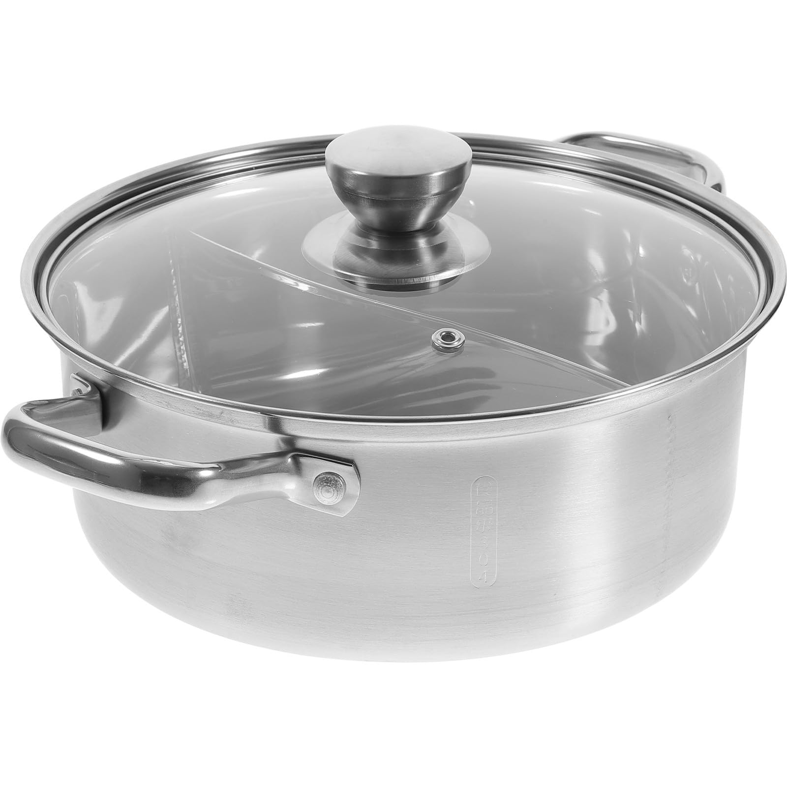 Housoutil Pentola Hot Pot in Acciaio Inossidabile Doppio Divisore, Facile da Pulire di Fattura Fine, Adatta a Cucina a Gas e Induzione
