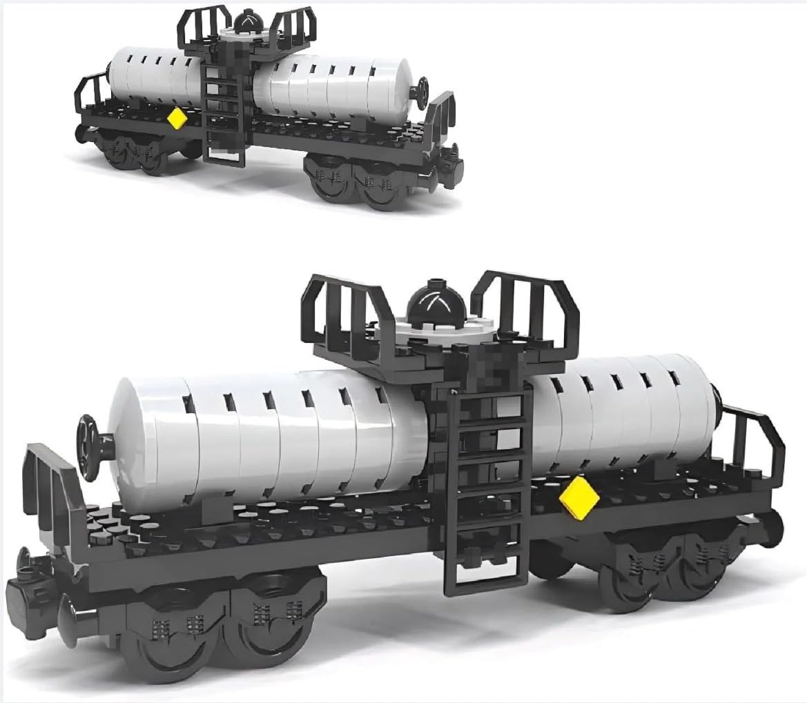 City Freight Train Car Carriage Building Blocks Set, Oil Tank Carriage Model Kits - Image 3