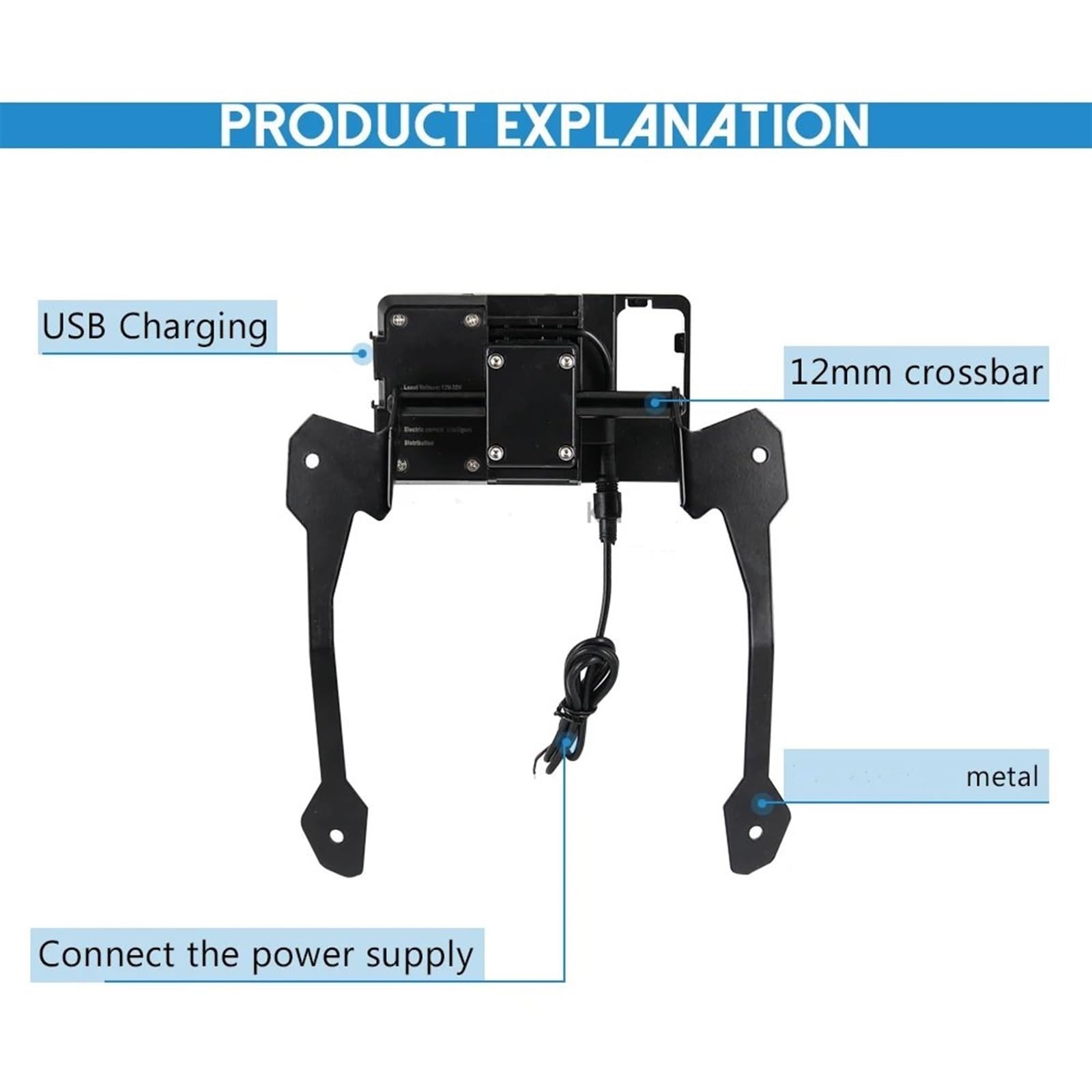 Support Telephone Velo pour BMW F850GS pour ADV F 850 ​​GS pour Adventure F850GS Support Support Pare-Brise Moto Téléphone Portable Support Plaque Navigation GPS Telephone Moto Rotation(A)
