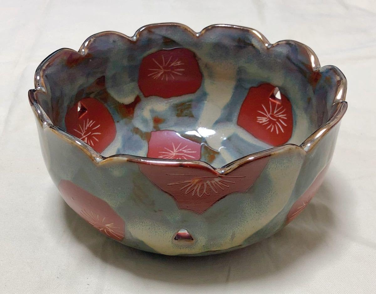 陶器製 波状ボウル 花模様 菓子鉢 天目菊 栄山 新品未使用 箱付き Amazon.co.jp: 美濃焼雅陶 晃峰作 口金天目菊 菓子鉢 深鉢 ボウル 三角