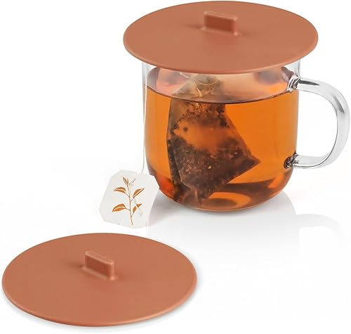 Miniatura 8 de Carrotez Fundas de silicona para bebidas, tapas reutilizables para tazas, fundas para copas de vino, juego de 2 unidades, color verde soja