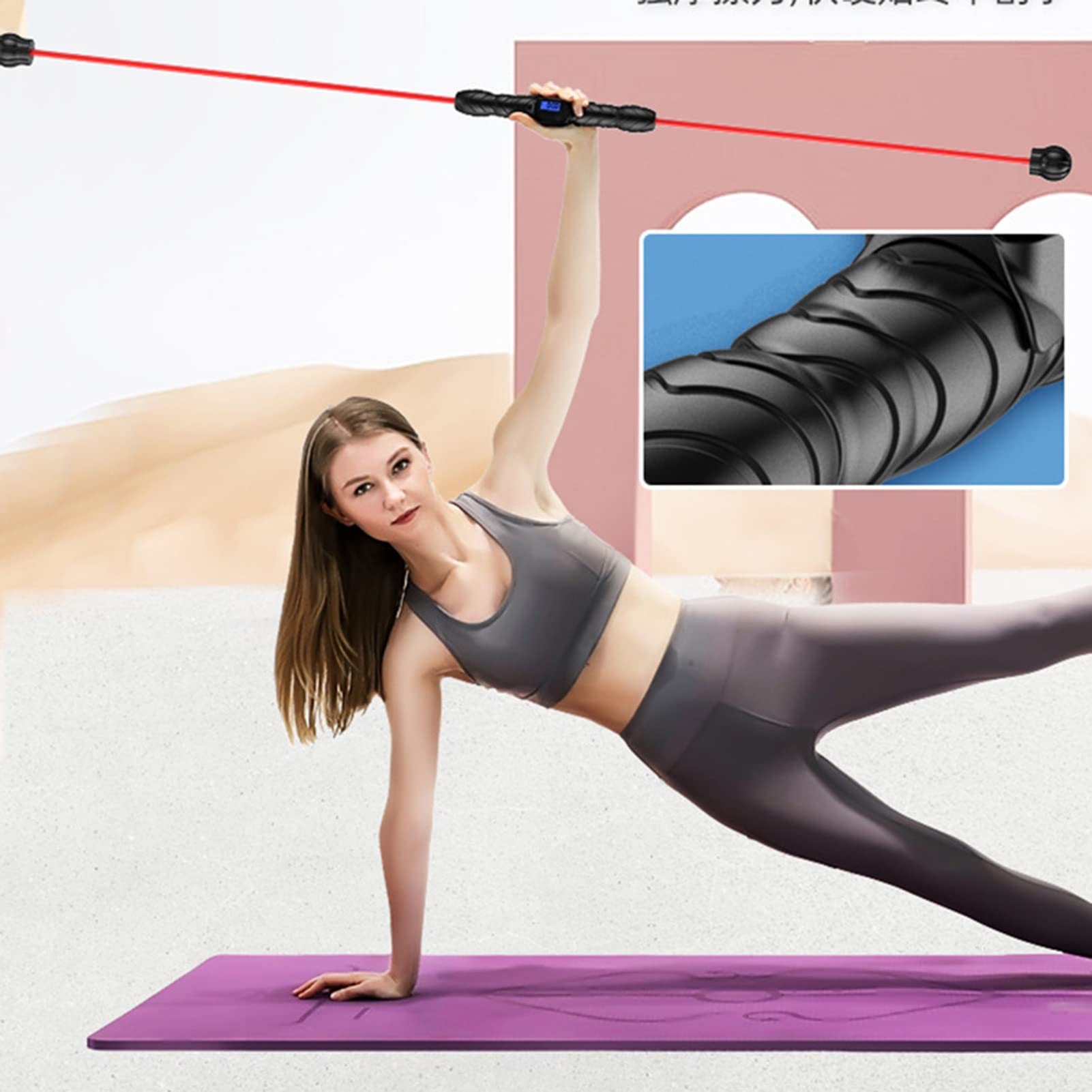 Barre Vibrante Fitness DYK&NX 160 Cm – Fibre De Verre, 270 Contractions/min, Résistance 34 Lb, Pour Muscles Profonds, Rééducation