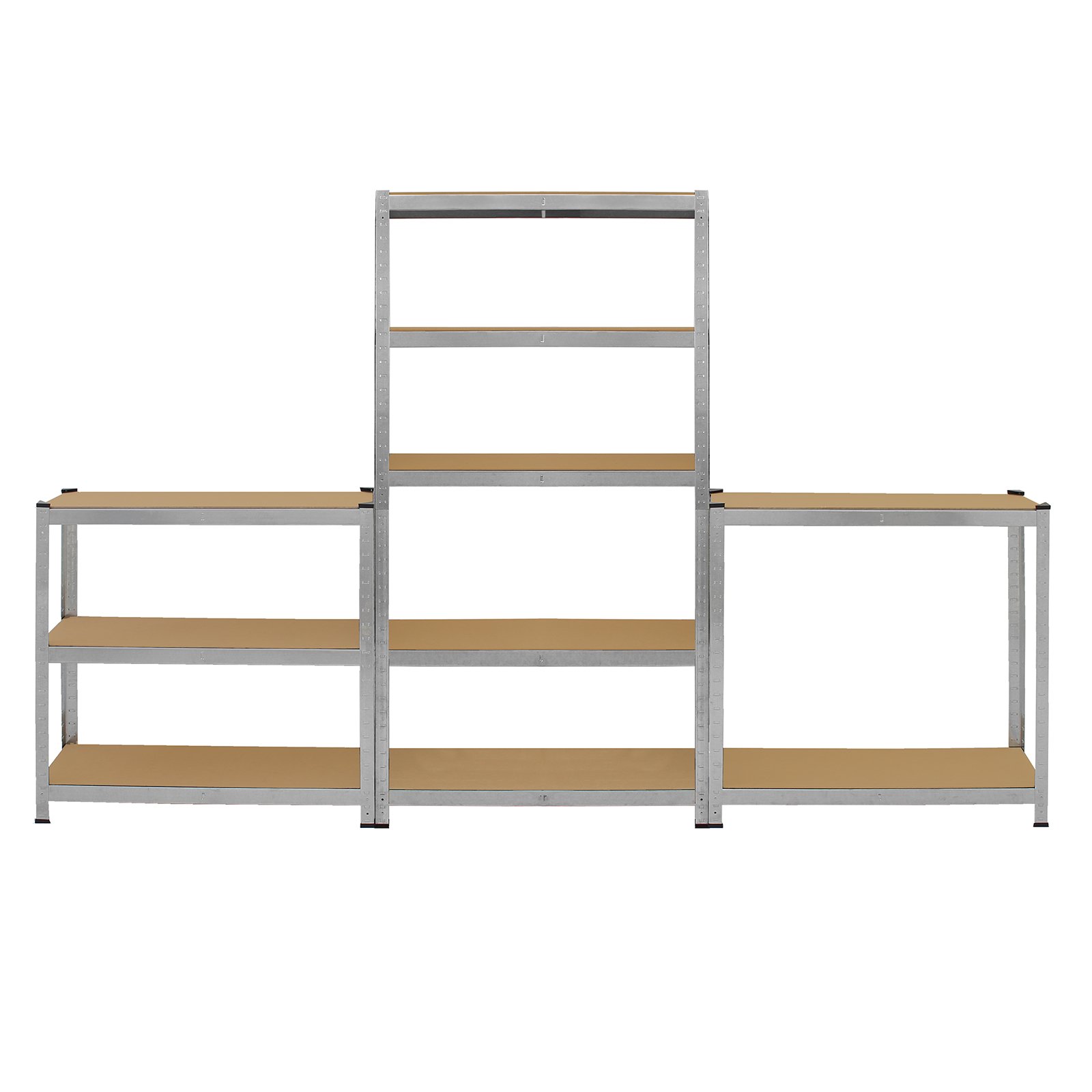 2 Estanterías Metálicas Grises Galwix sin Tornillos 90x30x180cm de 5 Estantes Baldas Repisas Capacidad Peso 175kg por Estante Almacenamiento Almacenaje Herramientas Taller Garaje Cobertizo Almacén