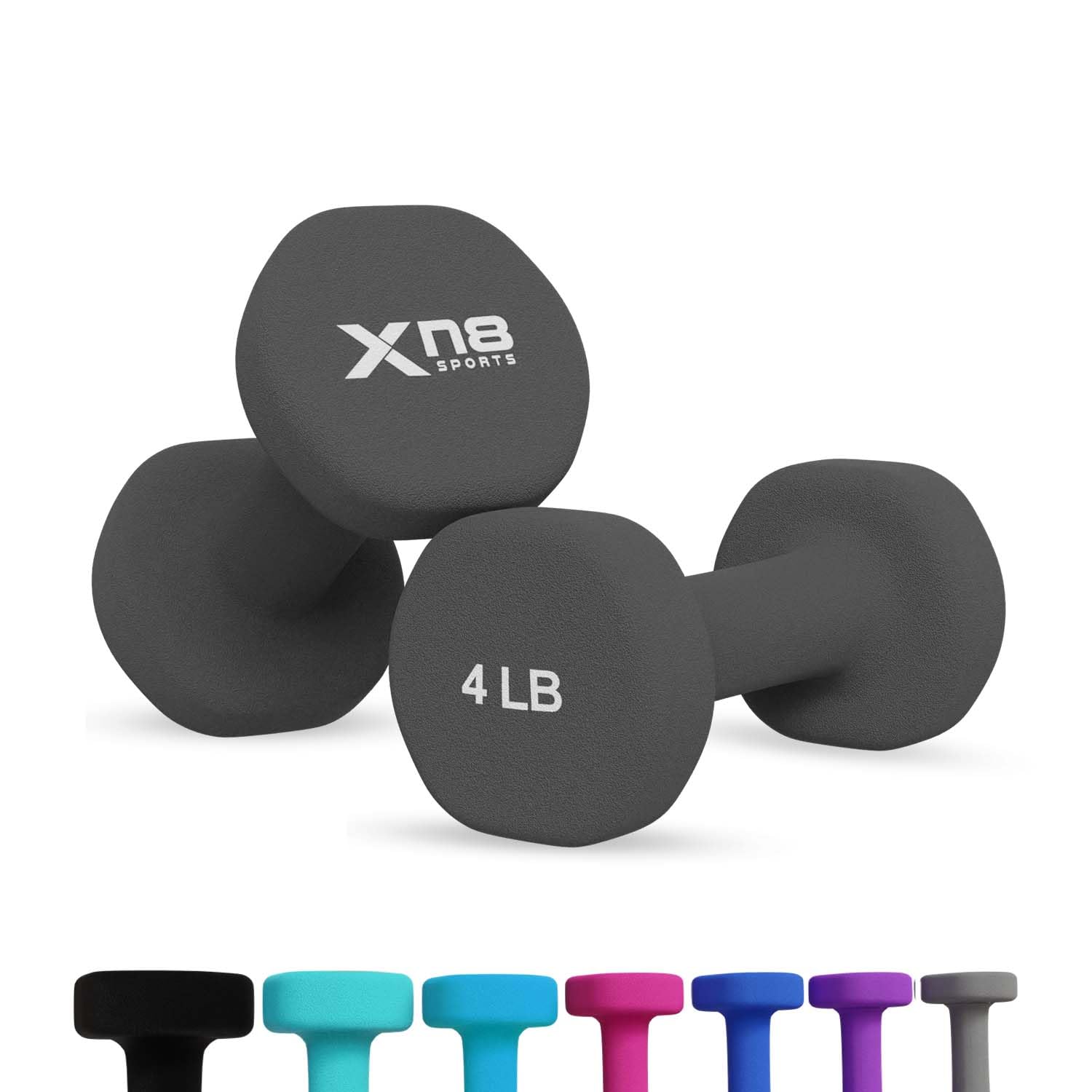 Xn8 Dumbbells Set Neoprene Coated Weights Dumbbells Set- Hand Weights for Home Gym, Pilates, Cardio, Training and Fitness- Anti Sweat Hex Dumbbells with Comfy Grip- 1-44lb Dumbbells Set Women Men