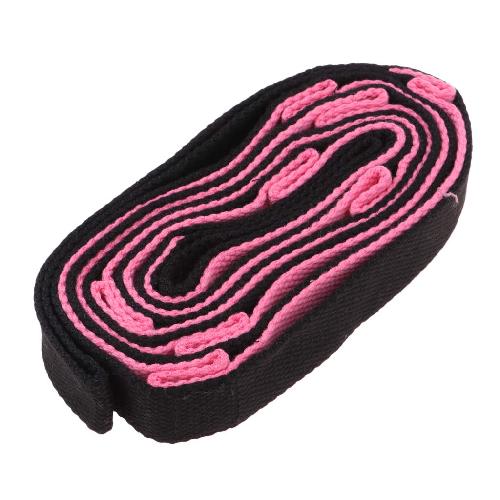 Yogagurt Stretch Yoga Gürtel Band mit Multi Grip Schlaufen Pink und Schwarz