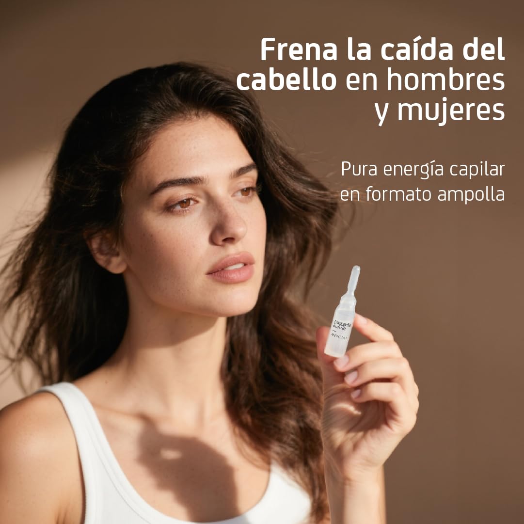 Nuggela & Sulé Ampollas Anti-Caída Efectiva. Con Extracto de Cebolla Roja. Fortalece y Frena la caída del cabello. Efecto Rápido. Tratamiento. 4 x 10 ml
