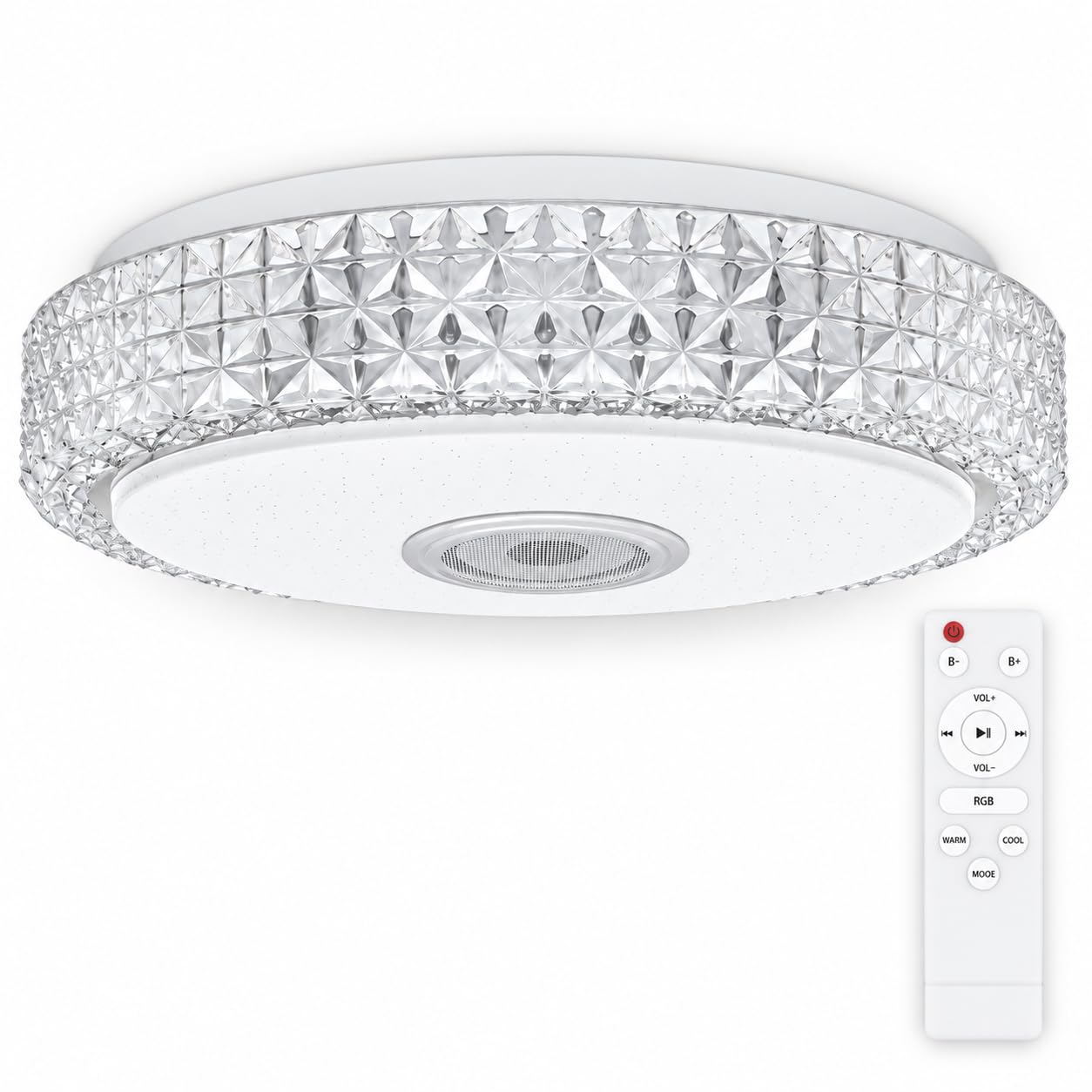LARS360 LED Ceiling Light 60W Ø50cm with Bluetooth Speaker, RGB Dimmable