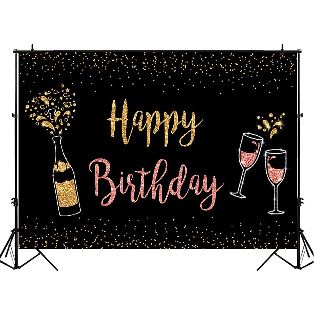 Ruzister Cursief Glinsterende Gouden Happy Birthday-banner om zelf te maken | Goudkleurig verjaardagsfeestje decoratiebord voor meisjes, decoraties