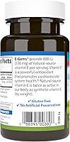 Vista 3 de Carlson - E-Gems 800 UI (536 mg), vitamina E de origen natural, bienestar óptimo, 50 geles blandos