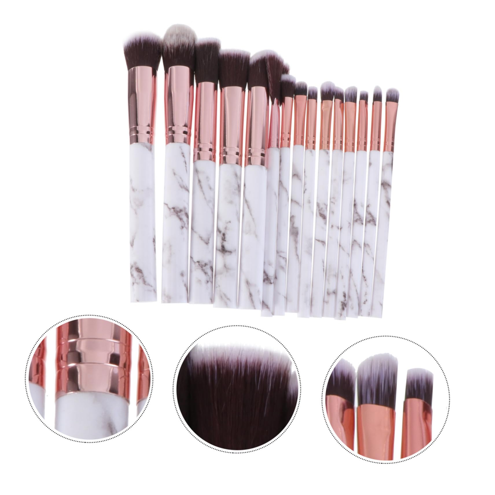 minkissy 45piezas Pinceles De Maquillaje De Mármol Set Profesional De Brochas Mango De Plástico Herramientas Cosméticas Suaves Para Uso Diario y Profesional