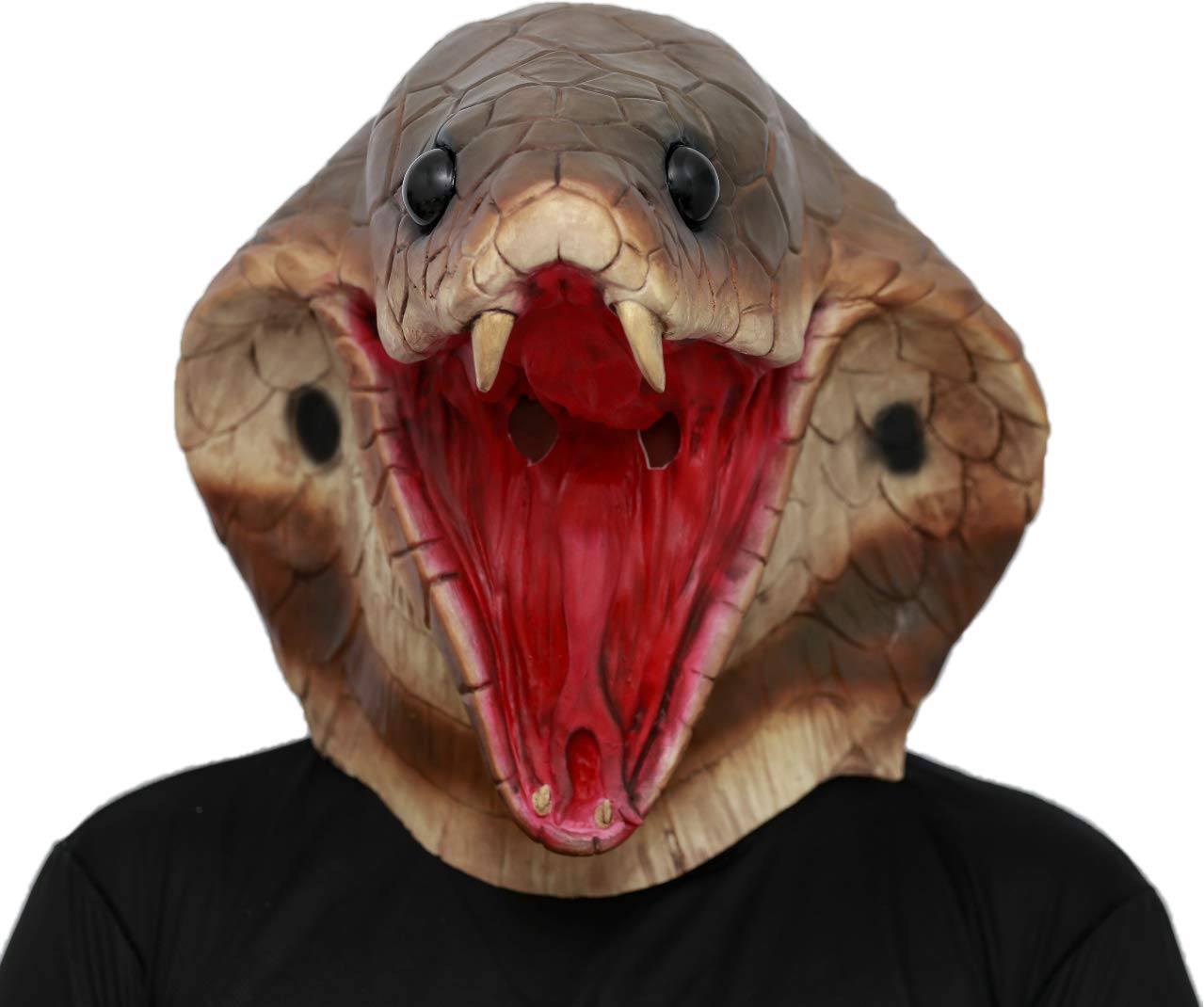 CreepyParty Snake Mask Cobra Head Animal Latex Full Head Realistic Masks Fancy Dress for Halloween Carnival Costume Party