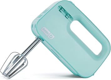 Dash SmartStore Hand Mixer - Electric Handheld Mixer for Everyday Baking - Compact, Portable, and Lightweight with 3-Speed Power and One-Touch Beater Ejector Button - Aqua