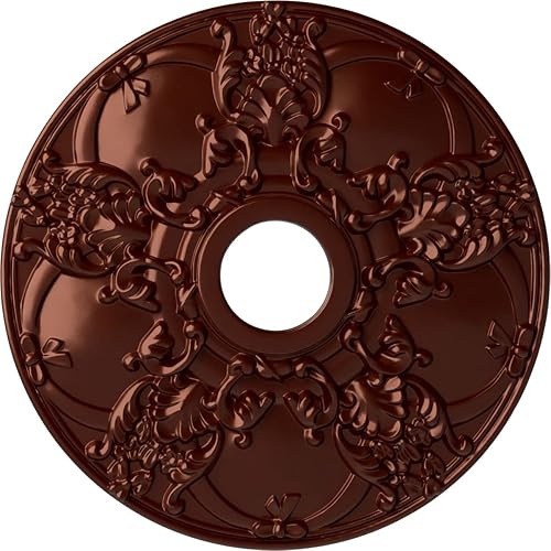 Vista 145 de Ekena Millwork CM18NOPOS Medallón de techo Norwich, 45.72cmOD x 8.97cmID x 1 3/8"P, pintado a mano cobre pulido