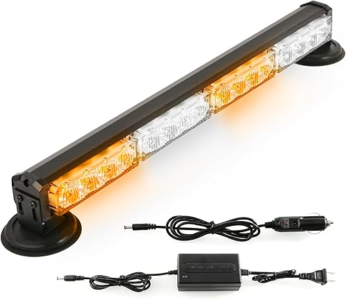 BooYu Barra de luces estroboscópicas de emergencia recargables de 19 pulgadas, batería portátil, portátil, para techo, inalámbrico, mini luz de