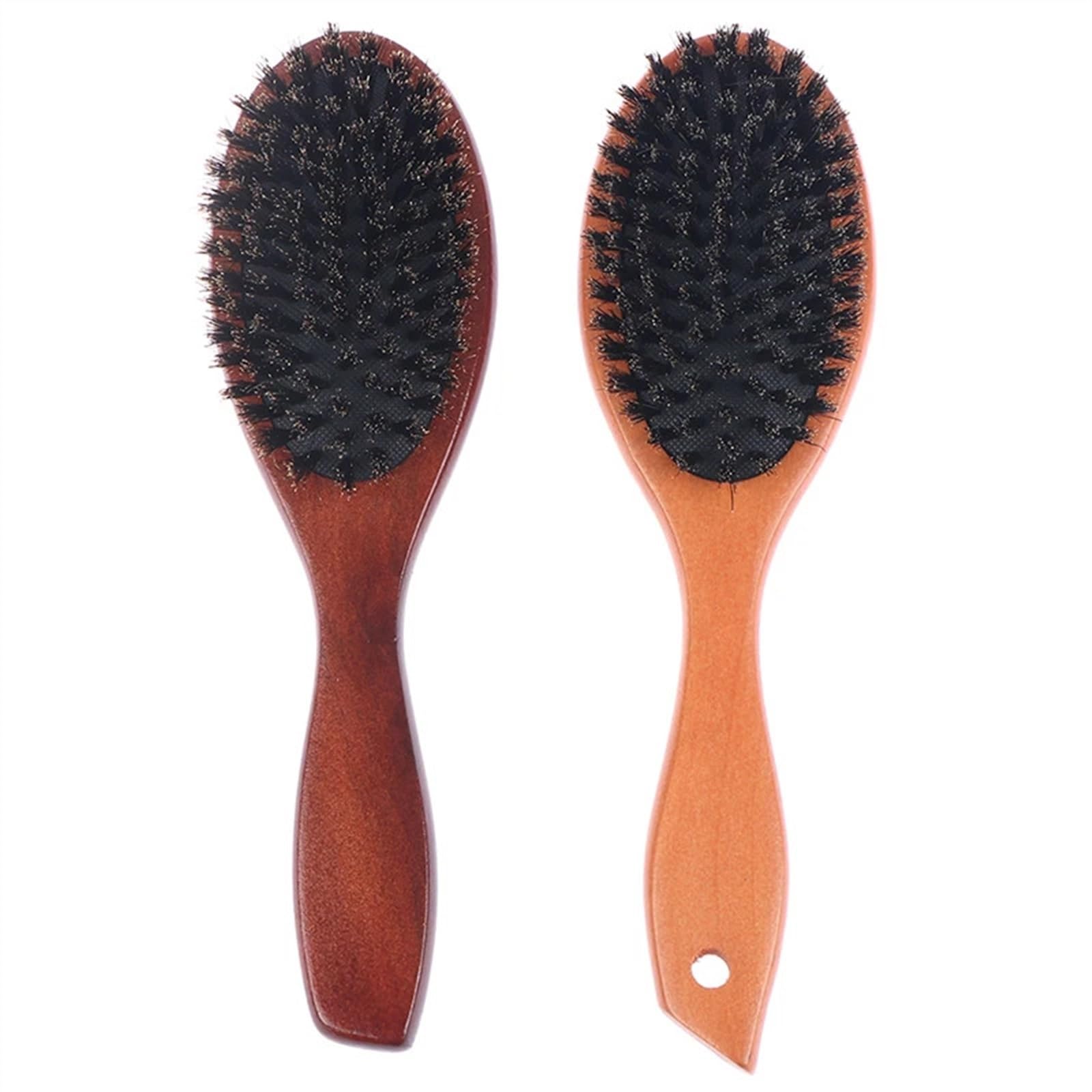 Cepillo de pelo alisador, mango de madera, cerdas de jabalí de imitación, peine for Barba, 1 ud. (Size : Brown)