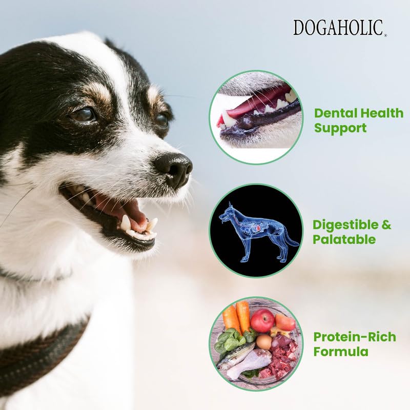 Image of Dogaholic Dog Treat Combo of Chicken Bacon BBQ Flavor Bone Shape and Stick Training Snacks, 130 g Each, Rich in Protein & Vitamins