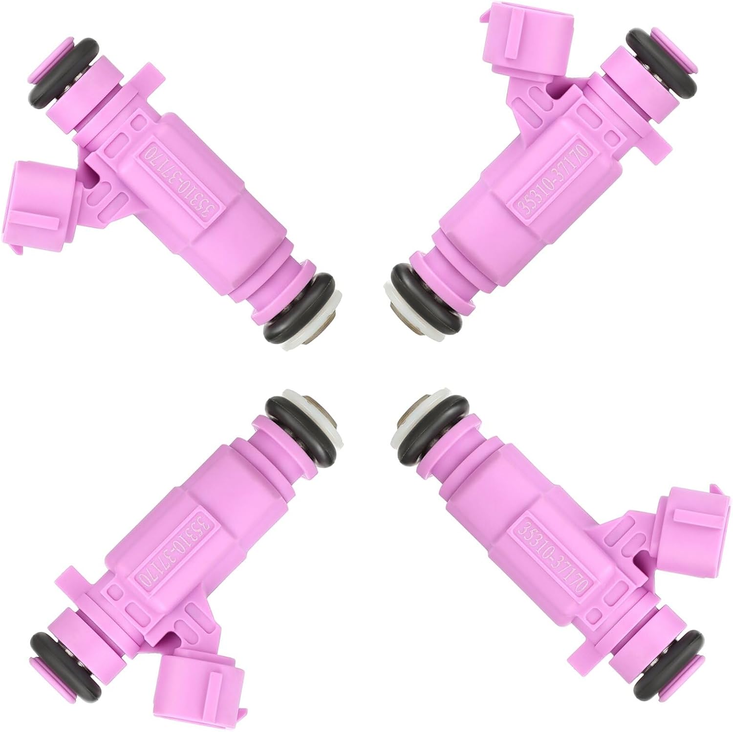 FJ989 Injectors ANGLEWIDE Fuel Injectors Compatible with Hyundai Accent 2006 2007 2008 2009 2010 2011 for Kia Rio Rio5 2009 2010 2011 1.6L, Gas, Set of 4 Replace 3531037170 Fuel Injectors Set