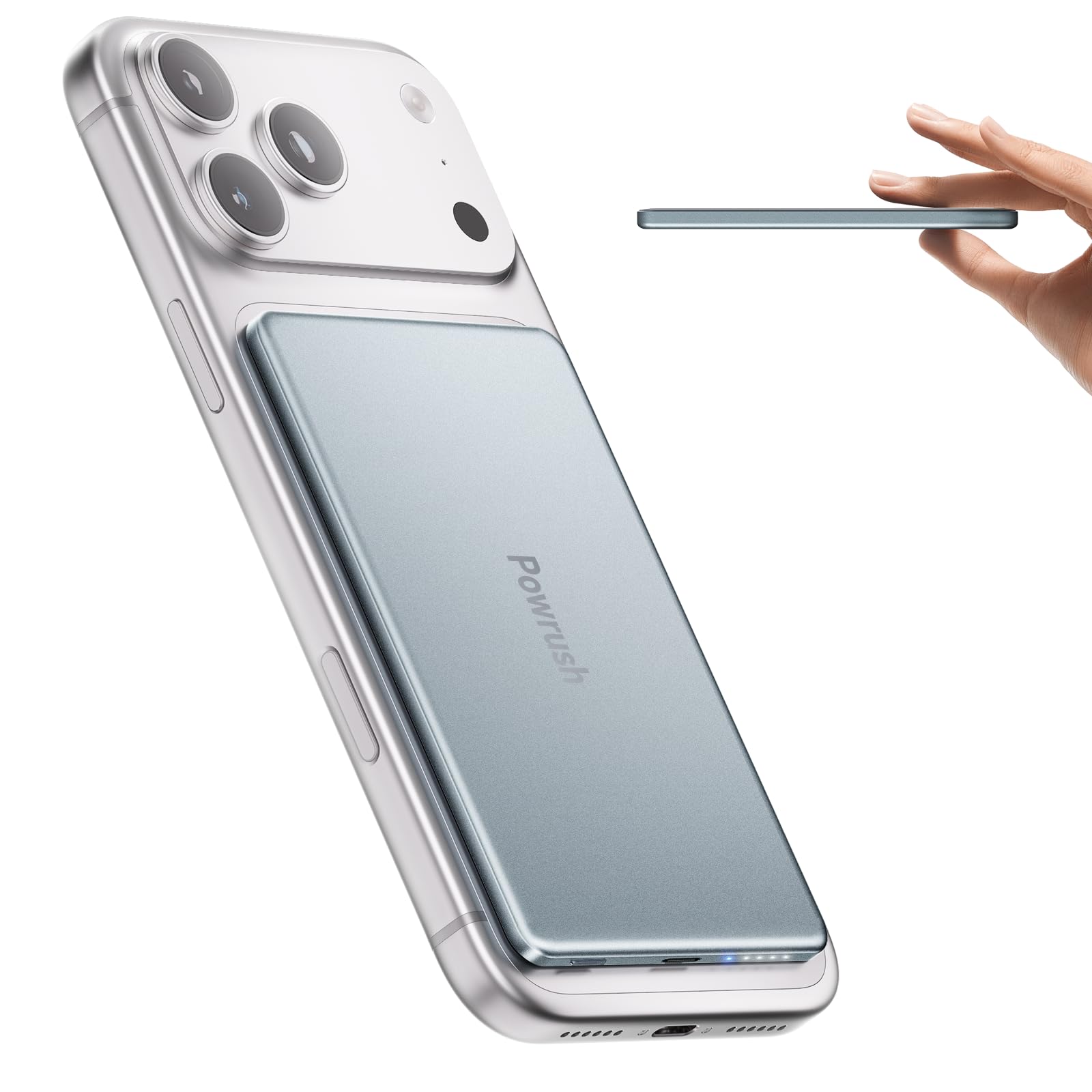 Powerbank iPhone für Magsafe, 0.8cm Ultra Slim Magnetische Power Bank 6000mAh, Schnellladung 20W USB-C Ausgang/Eingang, Powerbank Induktives Laden für iPhone 17/16/15/14/13/12/Pro/Pro Max/Air Serie