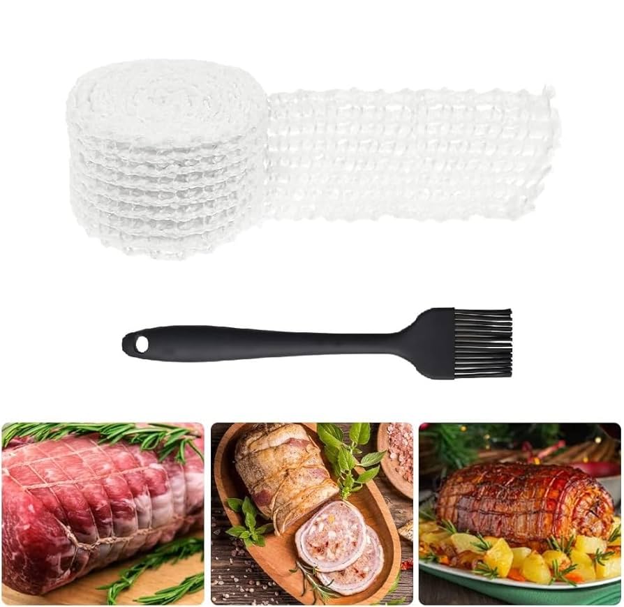 YANIYA 5 Meter Cotton Meat Net Ham Sausage Roll Net Net Butcher's Strings Sausage Packaging Tools Kitchen Cooking Ham Socks For Curing Hams, 2-tier