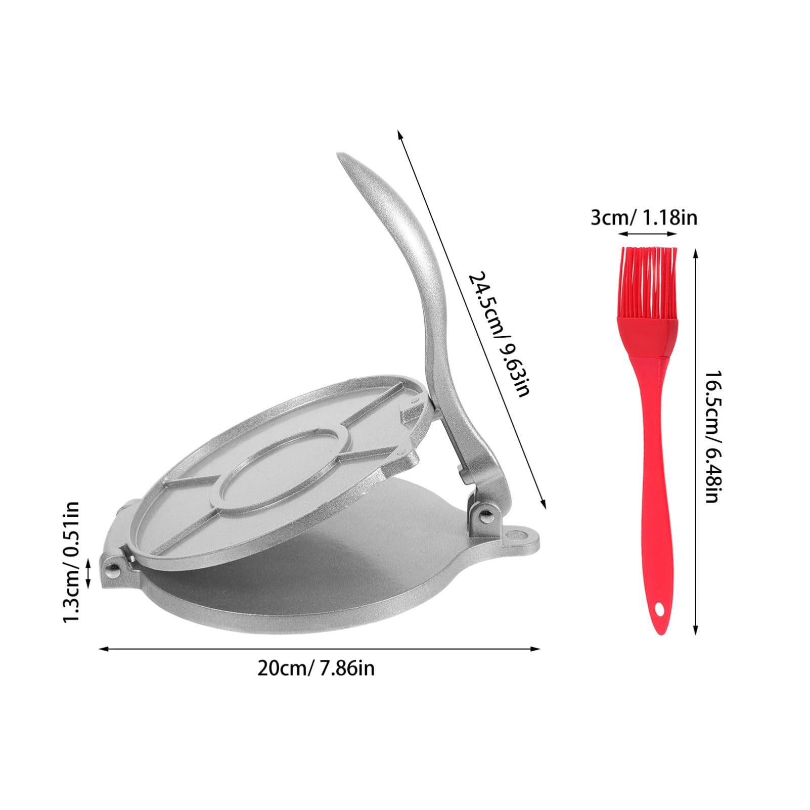 IMIKEYA Pie Press Dumpling Skin Press Mold Tortilla Maker Manual Dough Sheeter for Dumplings Tortillas Empanadas and Pierogies with Silicone Brush