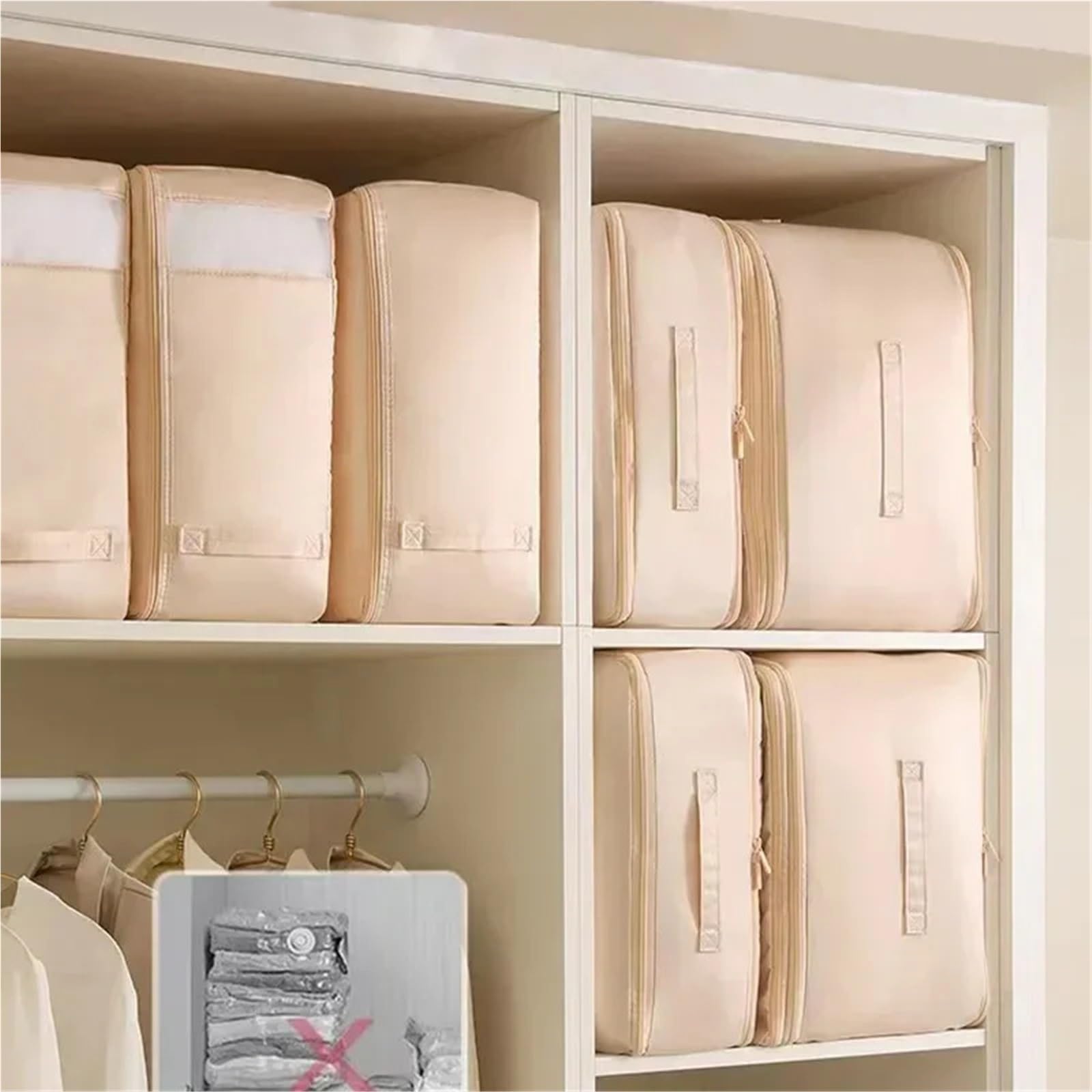 Bolsas Vacio Ropa Bolsa de compresión grande | Colcha ropa armario organizador Storagepouch Ultra ahorro de espacio uno mismo(Blue-L)