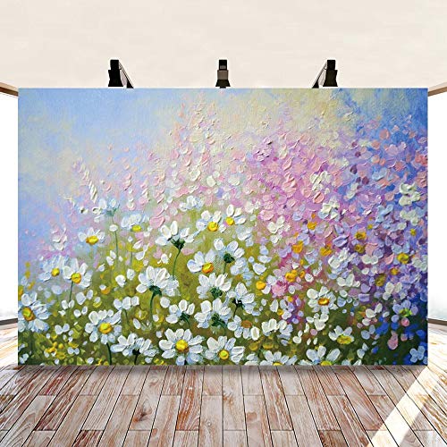 Fondo Fotográfico de Vinilo 10x8ft Flores Multicolor miniatura 1