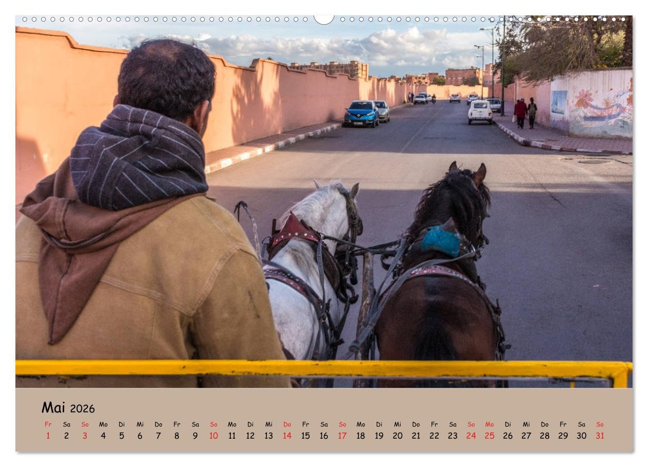 Marrakesch - Eine Stadt wie aus 1001 Nacht (hochwertiger Premium Wandkalender 2026 DIN A2 quer), Kunstdruck in Hochglanz: Lassen Sie sich mitnehmen in die Welt von 1001 Nacht. (CALVENDO Orte)
