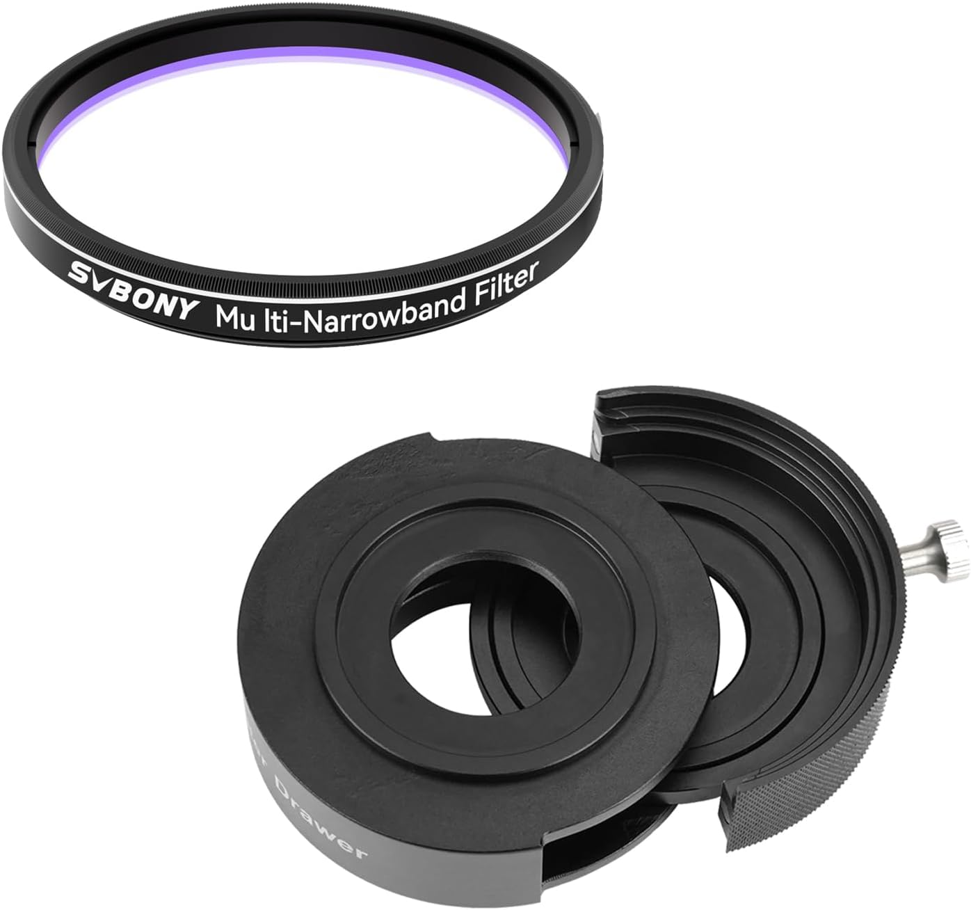 SVBONY SV226 Telescope Filter Drawer Bundle with SV240 Telescope Filter, 2 Inches Multi-Narrowband Galaxy Nebula, Ha OIII H-Beta Universal Filter, Light Pollution Filter for Astrophotography