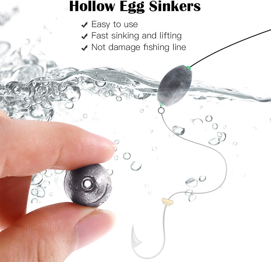 Glarks 10Pcs 20g Egg Fishing Sinker Weights Olive Bass Casting Hollow Egg Bullet Weight Set (20g/0.7oz-10pcs) : Sports & Outdoors