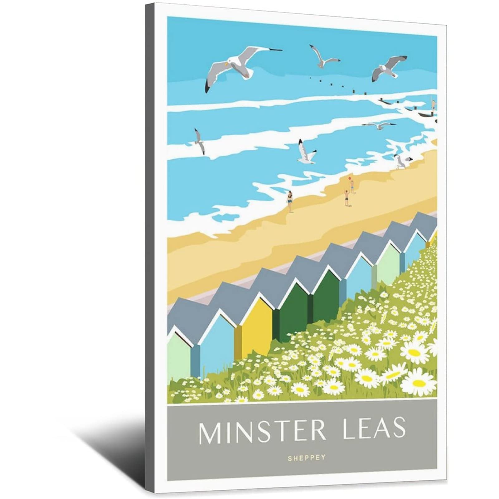 Uejd Frame-Style Vintage Minster Leas Isle Of Sheppey Kent Travel Poster Decorative Posters Modern Bedroom Canvas Art Poster Picture Painting Posters Wall Decor Art Gift