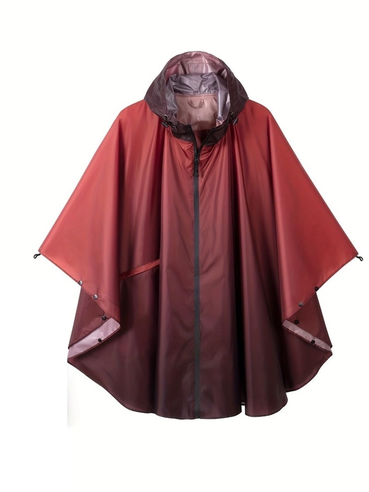 Poncho Pluie Poncho de pluie for moto, vêtement léger et imperméable à capuche en polyester for l'équitation, la randonnée, le camping les adultes(Red)