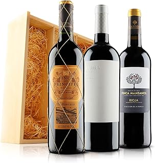 Virgin Wines - Premium Rioja Red Wine Trio in Wooden Gift Box - 3 Bottles (75cl)