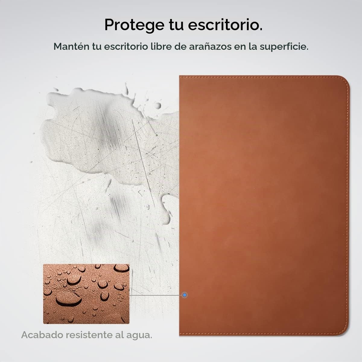 Spigen Alfombrilla de Escritorio Velo Vegan PU Cuero con Base de Goma Antideslizante - Marrón