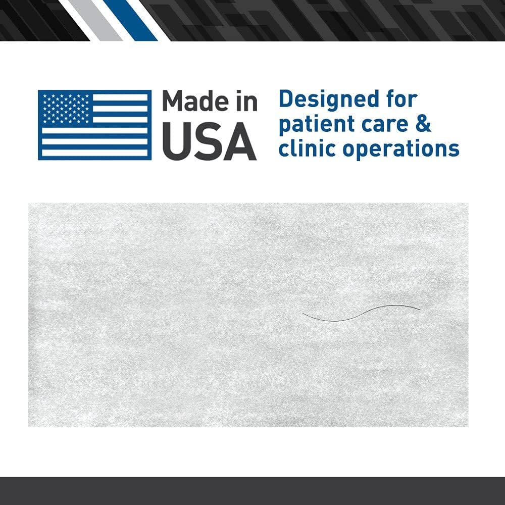 BodyMed® Premium Headrest Paper Sheets – With Slit – Disposable Medical Face Barrier – Exam Paper Sheets – Case of 1,000 – 12" x 24" – White