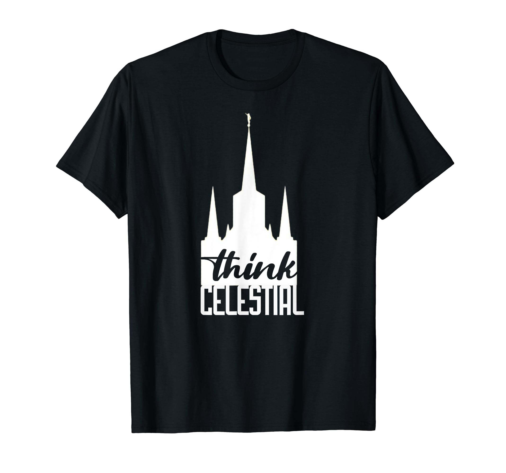 Preach It LDS DesignsThink Celestial Mormon Temple T-Shirt