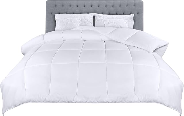 Utopia Bedding Lightweight 4.5 Tog Duvet with Corner Tabs - Microfiber Soft Summer Duvet - Box Stitched Down Alternative Quilt (Single, White)
