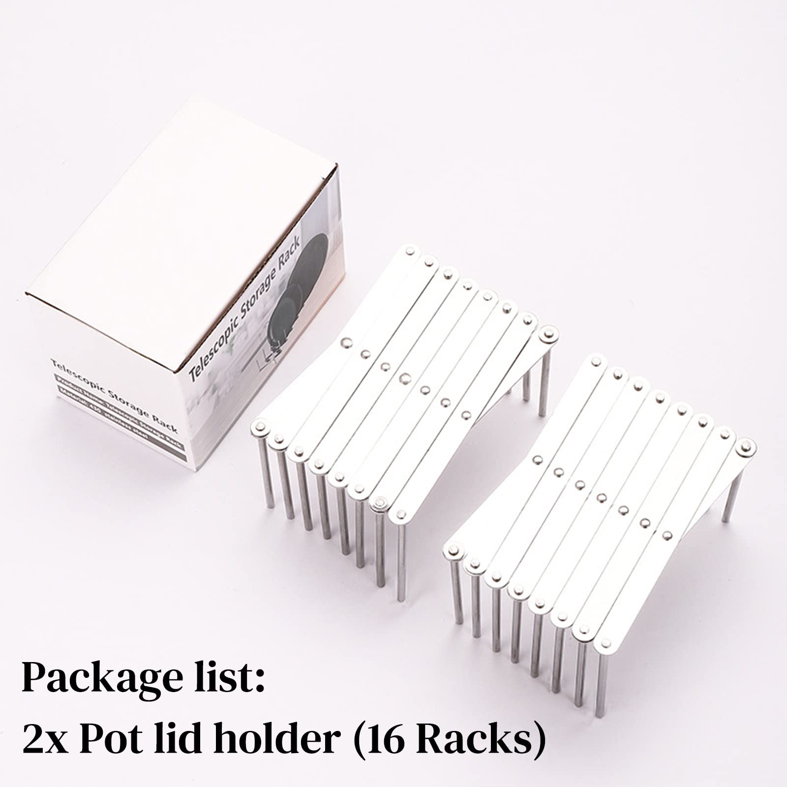 2 Pezzi Porta Coperchi Pentole Salvaspazio, Portacoperchi da Cucina in Acciaio Inox, Porta Pentole Salvaspazio da Cassettone Organizer Coperchi Pentole (7 Griglie)