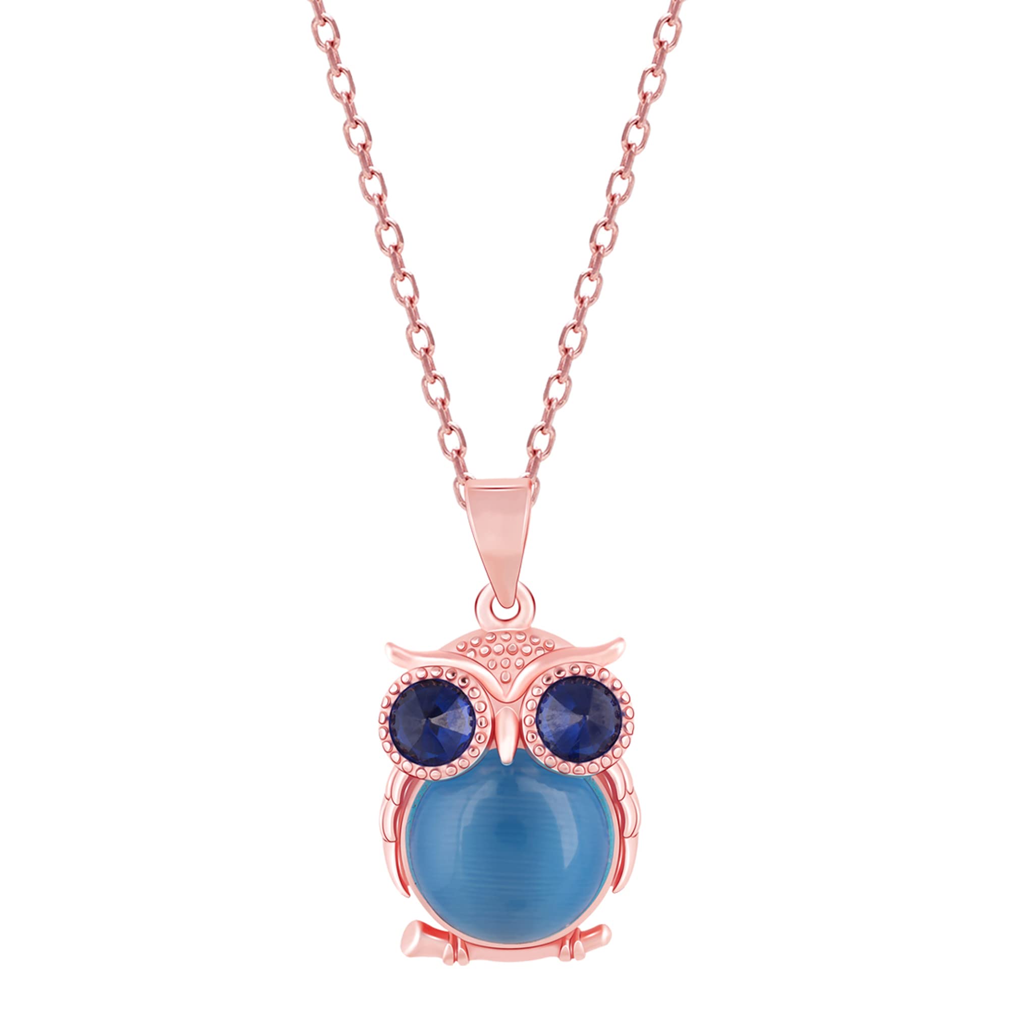 GIVA 925 Silver Rose Gold Blue Hoot Pendant with Link Chain | Gifts for Girlfriend,Pendant to Gift Women & Girls | With Certificate of Authenticity and 925 Stamp | 6 Month Warranty* (B0B88N29YQ) Amazon Price History, Amazon Price Tracker