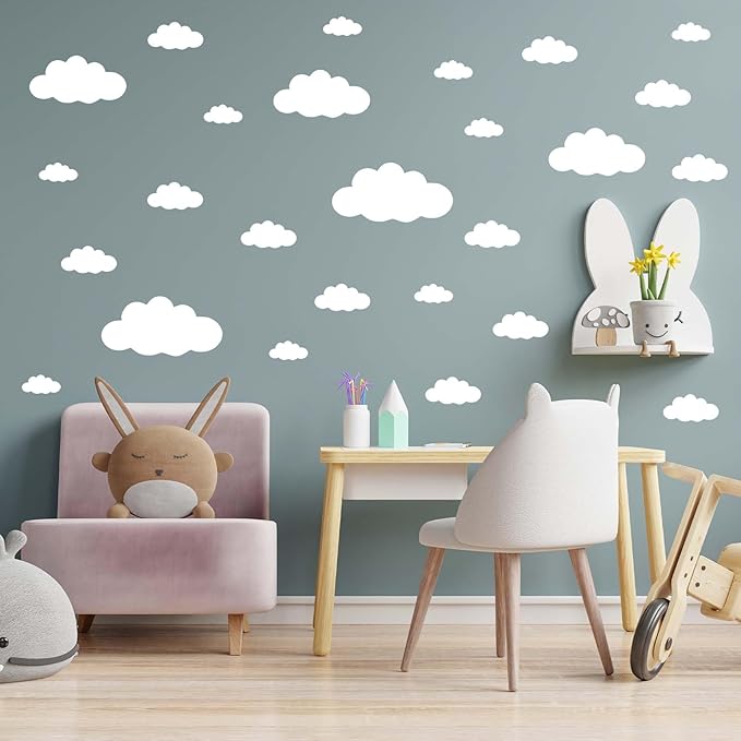 Vinilos Decorativos Nubes Blancas Removibles 31 Piezas PVC miniatura 3