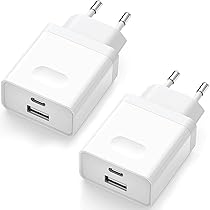 2Pcs Caricatore USB C, Presa 20W Replacement for iPhone 16 15 14 13 12 11 Pro Max SE XS XR 8 7 6S Plus Mini SE,Galaxy, Alimentatore Caricabatterie Spina Rapido Adattatore Muro Type Adapter Wufuera