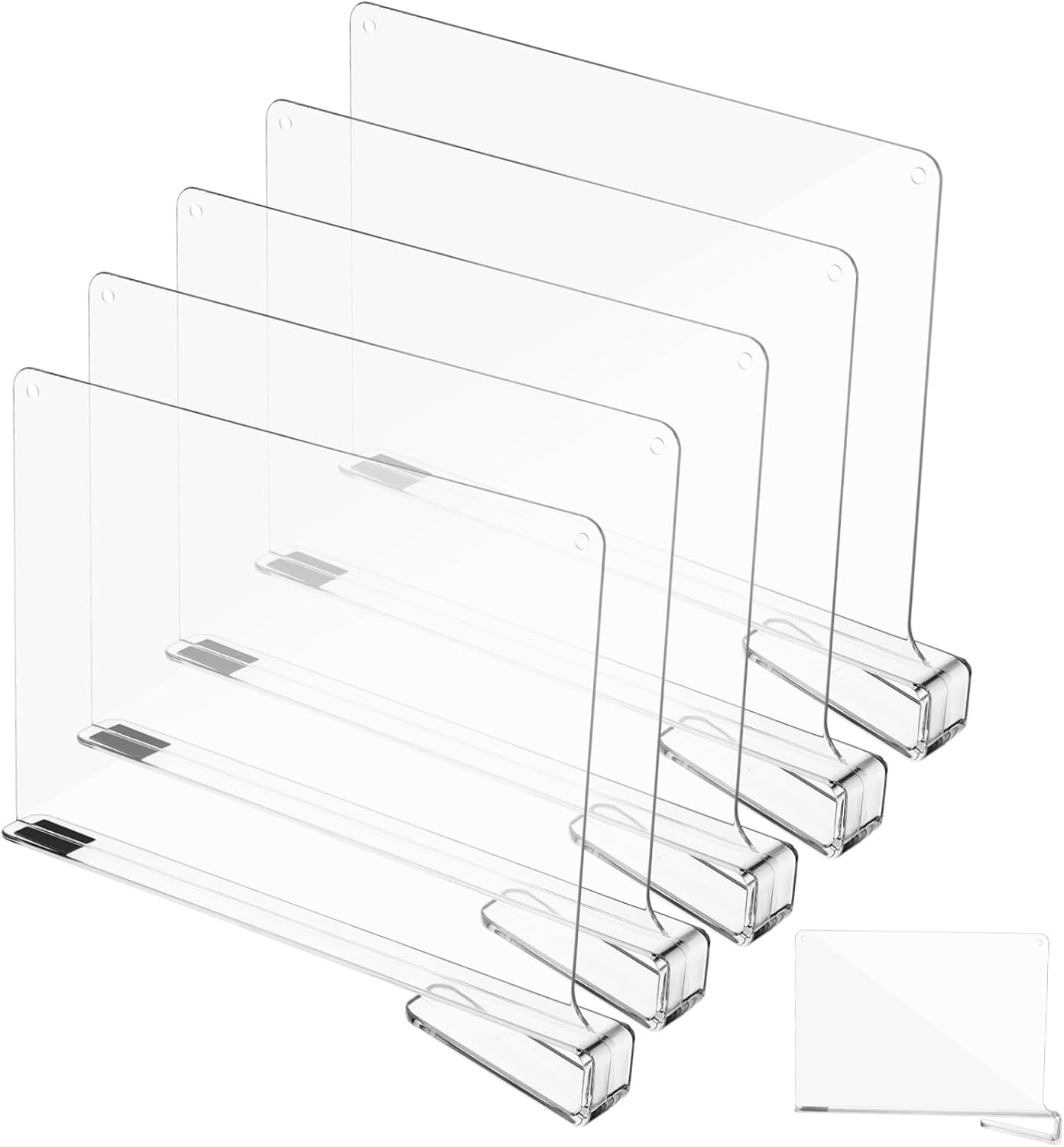 Cabilock Partition Board 6 Pack Closet Divider Vertical Shelf Separator Plastic