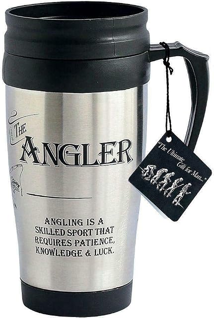 Arora Ultimate Gift for Man 8843 Angler Fishing Travel Mug, Stainless Steel, Metallic