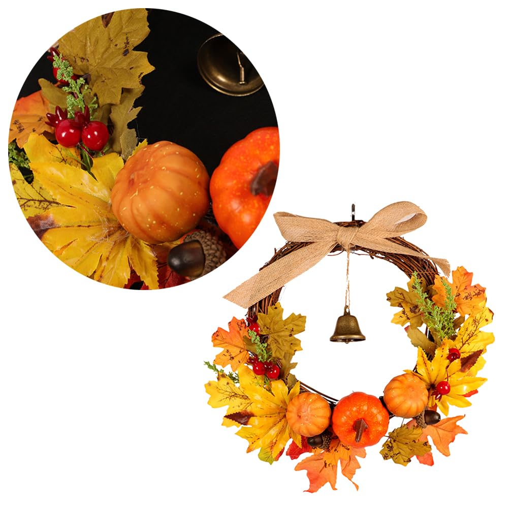 - Autunnale con Foglie di Agrifoglio, Autunnale, Ghirlanda per Porta, Ghirlanda di Natale, Decorazione Natalizia