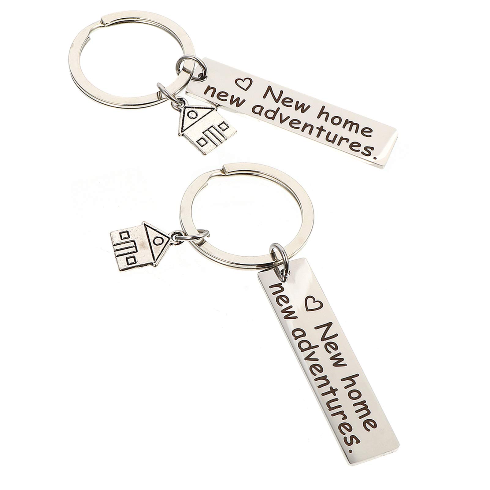 SOIMISS Portachiavi New Home New Adventure 2021 - Set Da 2 In Acciaio Inox Per Inaugurazione Casa, Regalo Per Nuovi Proprietari, Moglie E Marito
